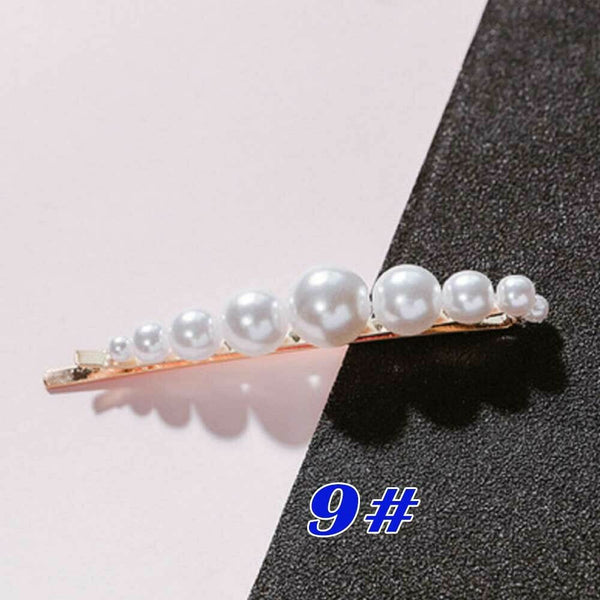 Popular Women Pearl Hair Clip Snap Barrette Stick Hairpin Hair Accessories Gift