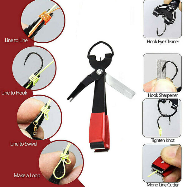 Fishing Quick Knot Tool Fast Tie Nail Knotter Line Cutter Clipper Nipper Hook