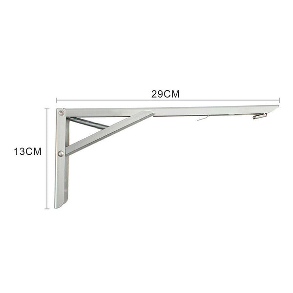 Pair-12" Stainless Steel Folding Table Bracket Shelf Bench 50kg Load Heavy Duty