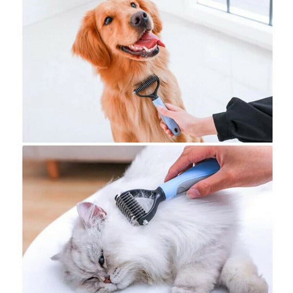 Pet Dog Cat Hair Fur Shedding Trimmer Grooming Dematting Rake Comb Brush Tool