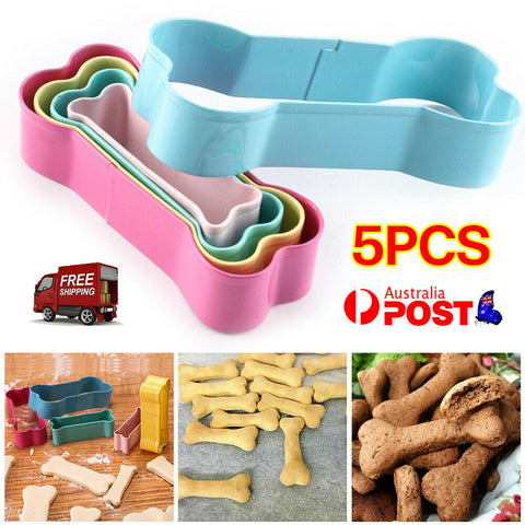 5Pcs Stainless Steel Dog Bone Cookie Cutter Biscuit Fondant Pastry Baking Tools