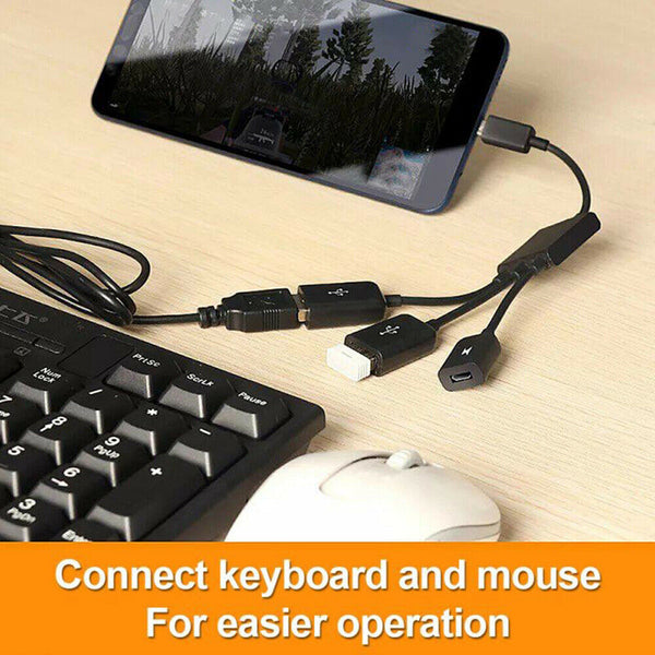 Micro USB HUB Male to Female Micro USB Double USB 2.0 Host OTG Adapter Cable