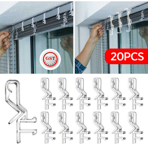 20X Window Valance Clip Clear Plastic Hidden Retainer Horizontal Blind Bracket