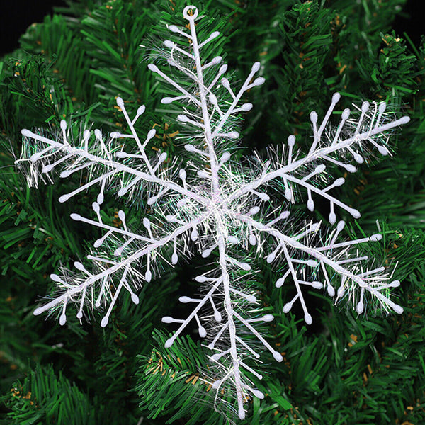 30/60PCS White Snowflake Bunting Garland Hanging Christmas Party Decorations