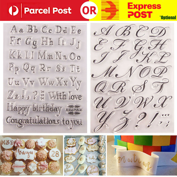 Fondant Cake Alphabet Letter Cookies Biscuit Stamp Embosser Mold Cutter Decor