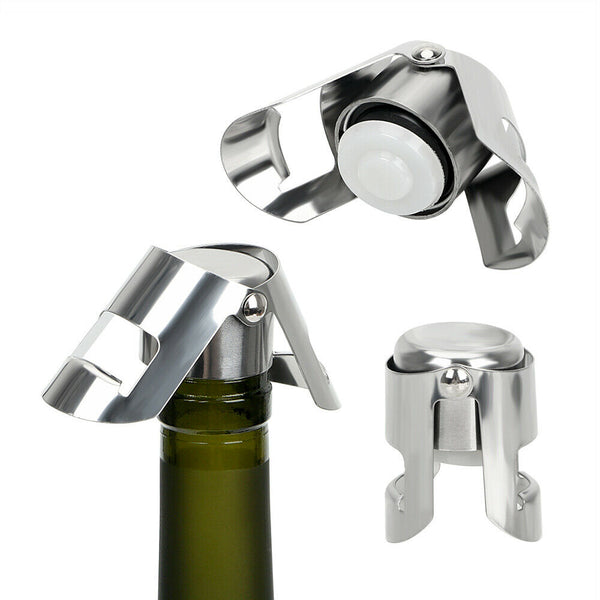 1-10PCS Practical Stainless Steel Champagne Stopper Sparkling Wine Bottle Plug