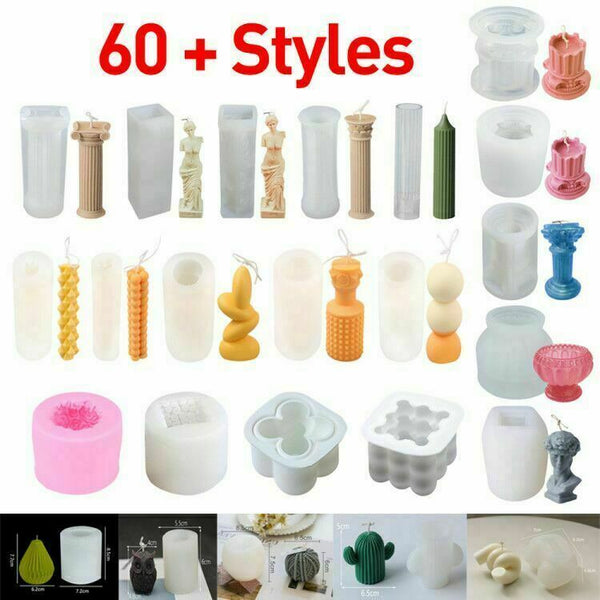 3D Candle Mould Geometric Shape DIY Perfume Soap Making Wax Cake Silicone Mold