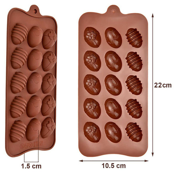 2 PCS Egg Easter Chocolate Cake ice Cube Candy Cookie Silicone Mould Decorating