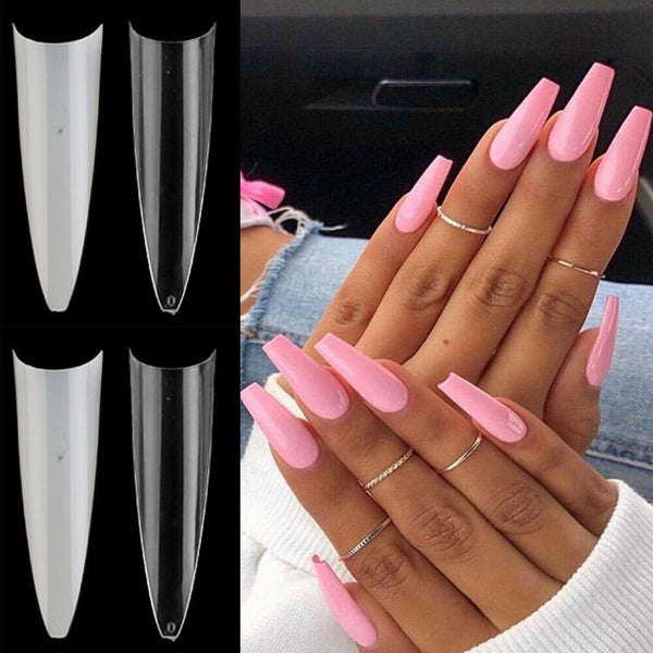 500pcs/set Long Full Cover Stiletto False Nail Tips Fake Acrylic Gel Nails Tips