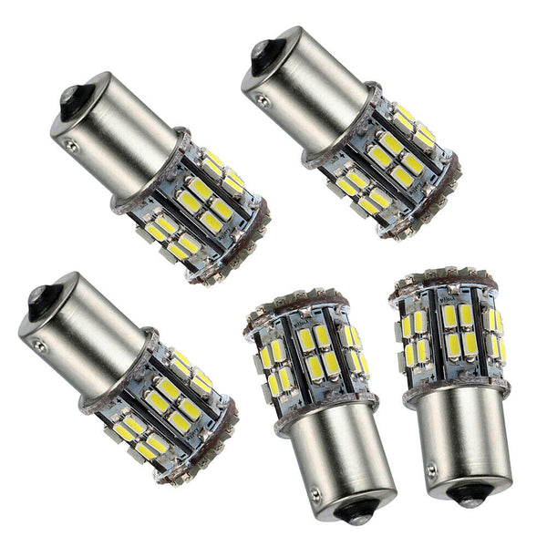 2x BA15S 50 SMD LED - BRIGHT WHITE 1156 Brake Reverse Light Bulb Globe Lamp 12V