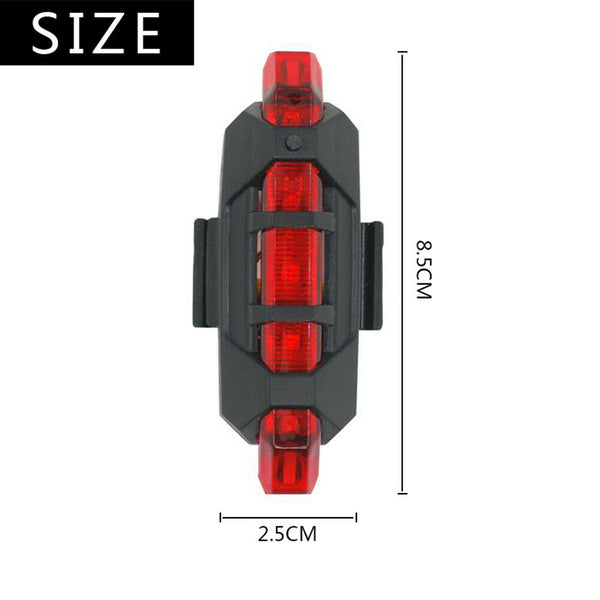 Tail Rechargeable USB Bike 5 LED Light Cycling Warning Safety Bicycle Rear Light