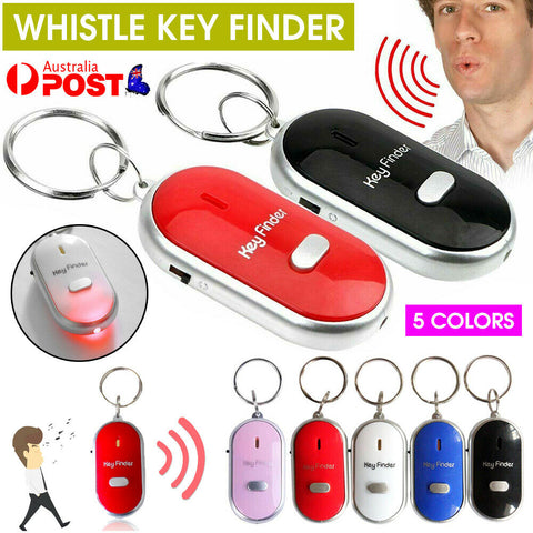 Anti-Lost Key Finder Whistle LED Flash Tracker Smart Beep Alarm Locator Ring Fob