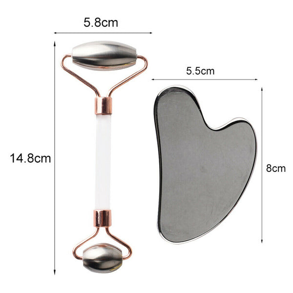 Stainless Steel Gua Sha Massager Facial Scraper Eye Roller Shaping Massage Tool