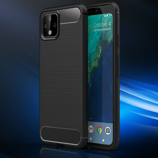 For Google Pixel 4 4XL Silicone Carbon Shockproof Case Anti Knock Bumper Cover