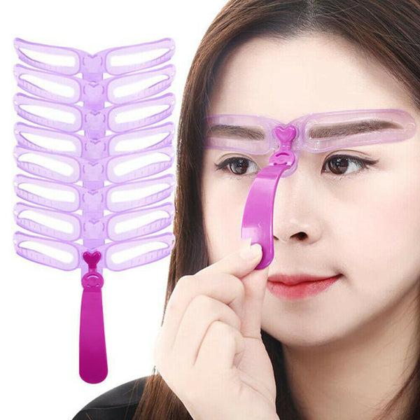 8Pcs Women Makeup Shaping Shaper Eyebrow Grooming Stencil Kit Template DIY