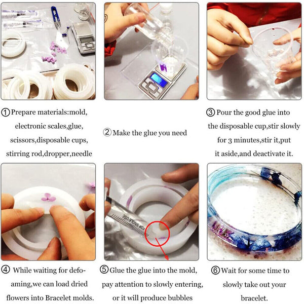 Silicone Bangle Bracelet Jewelry Making Mold Resin Casting Epoxy Mould DIY Tool