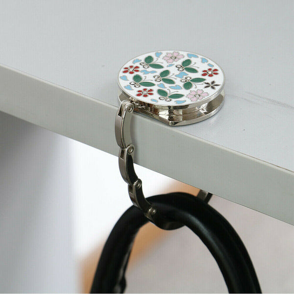 Portable Folding Metal Round Purse Handbag Tote Bags Hanger Hook Holder Table