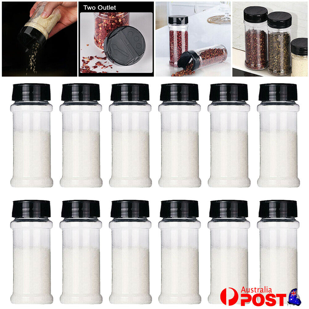 PLASTIC SPICE BOTTLES JARS CONTAINERS SHAKER LID HERB 100ML BULK LOT WHOLESALE