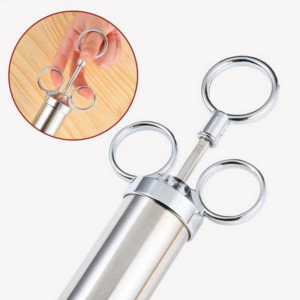 Meat Seasoning Injector Syringe Kit Marinade Turkey Basting Flavor Food BBQ Tool