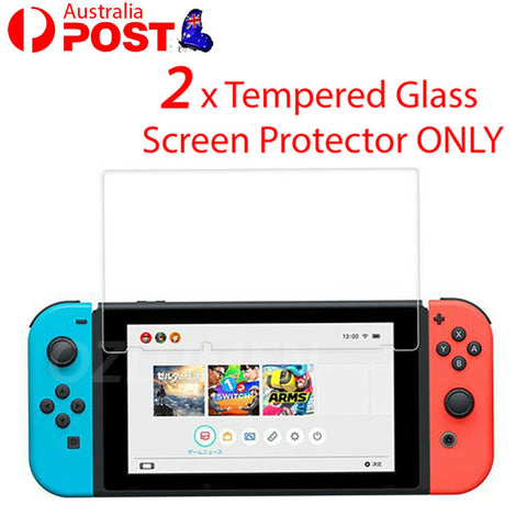 2x Tempered Glass Screen Protector Film Guard for Nintendo Switch Console AU