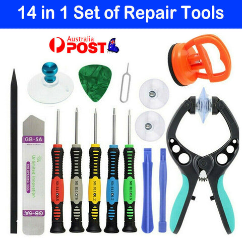 Mobile Phone Repair Screen Opening Tool Kit, iPhone Samsung Screwdriver  14 in 1