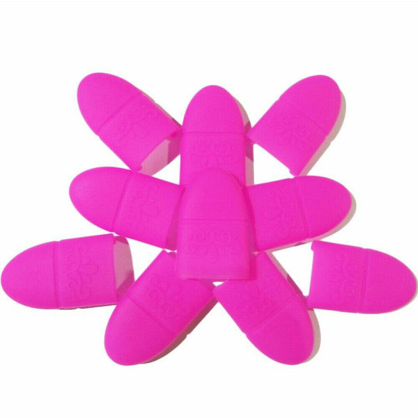 10PCS Nail Art Silicone UV Gel Polish Remover Wraps Soak Off Cap Clip Tools