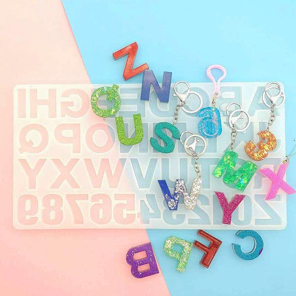 Alphabet Keychain Resin Epoxy Casting Mold Earring Pendant Mould Craft Silicone