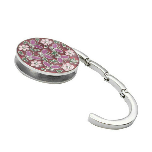 Portable Folding Metal Round Purse Handbag Tote Bags Hanger Hook Holder Table