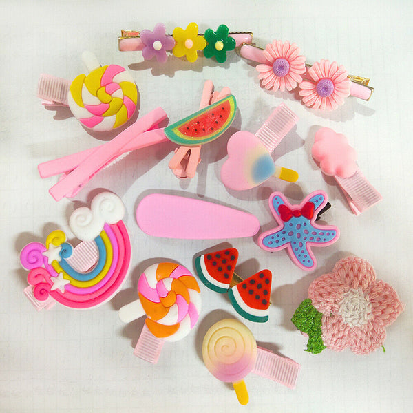 14X Girls Toddler Hair Clips Kids Cute Infant Hairpin Baby Hair Pins Calf Flower