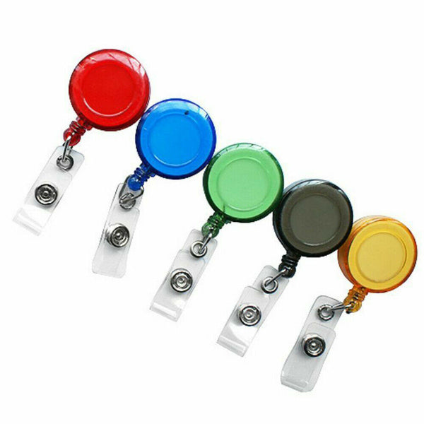 5X Retractable ID Clip Card Holder Reel Recoil Pull Chain Swipe Card Key Belt AU