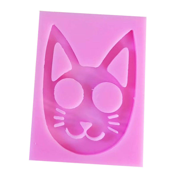 DIY Resin Mold Super Glossy Self-defense Cat Keychain Pendants Silicone Mould