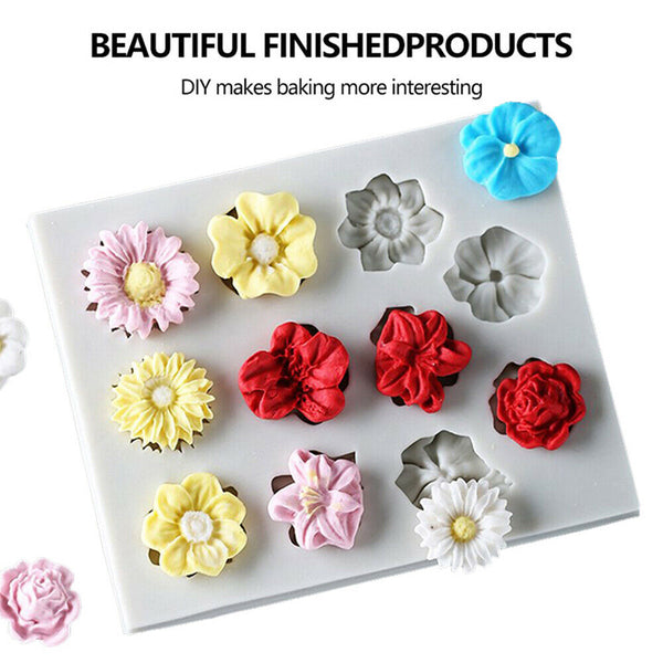 3D Silicone Flower Lace Fondant Mould Cake Border Decor Baking Mold Sugarcraft