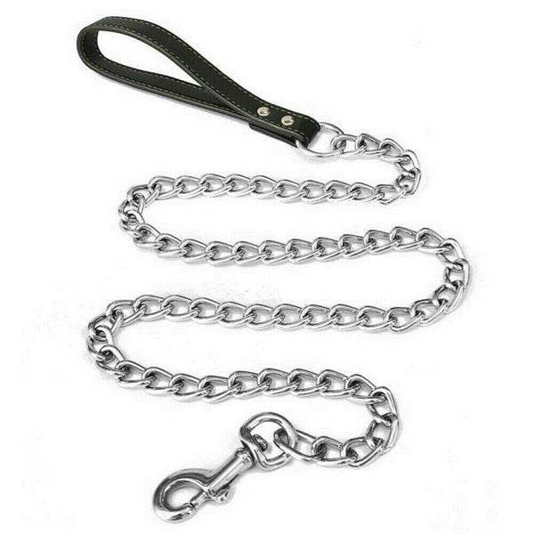 Metal Chain Dog Lead With Handle Long Strong Control Leash Heavy Duty 0.2*120cm