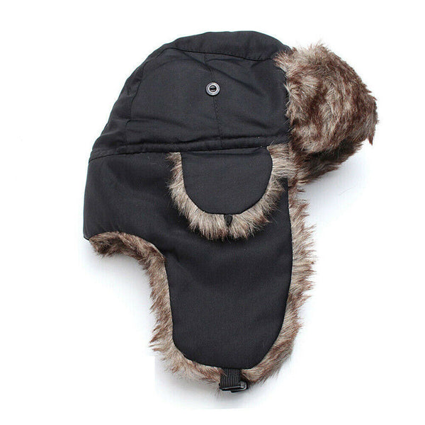 Winter Mens Ushanka Trapper Hat Russian Trooper Ear Flap Cap Earflap