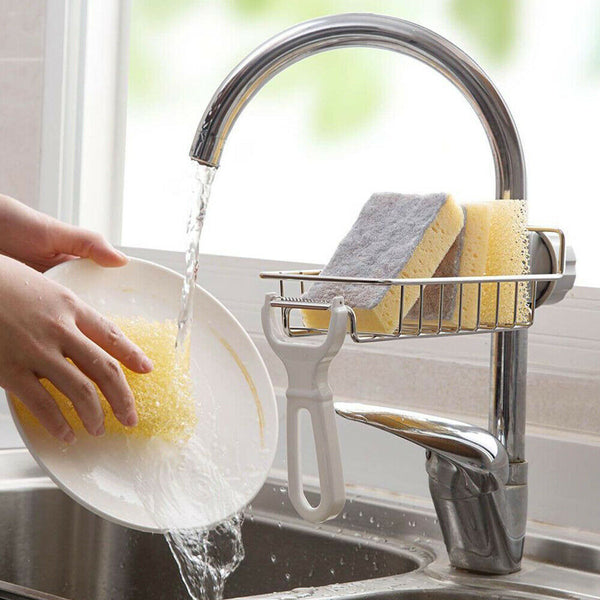 Kitchen Sink Faucet Shelf Sponge Dish Cloth Rack Holder Racks Storage Organizer