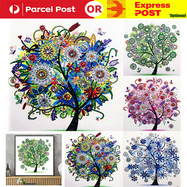 5D Diamond Painting Flower Tree Special Shaped Drill Crystal Mural Art Kit New