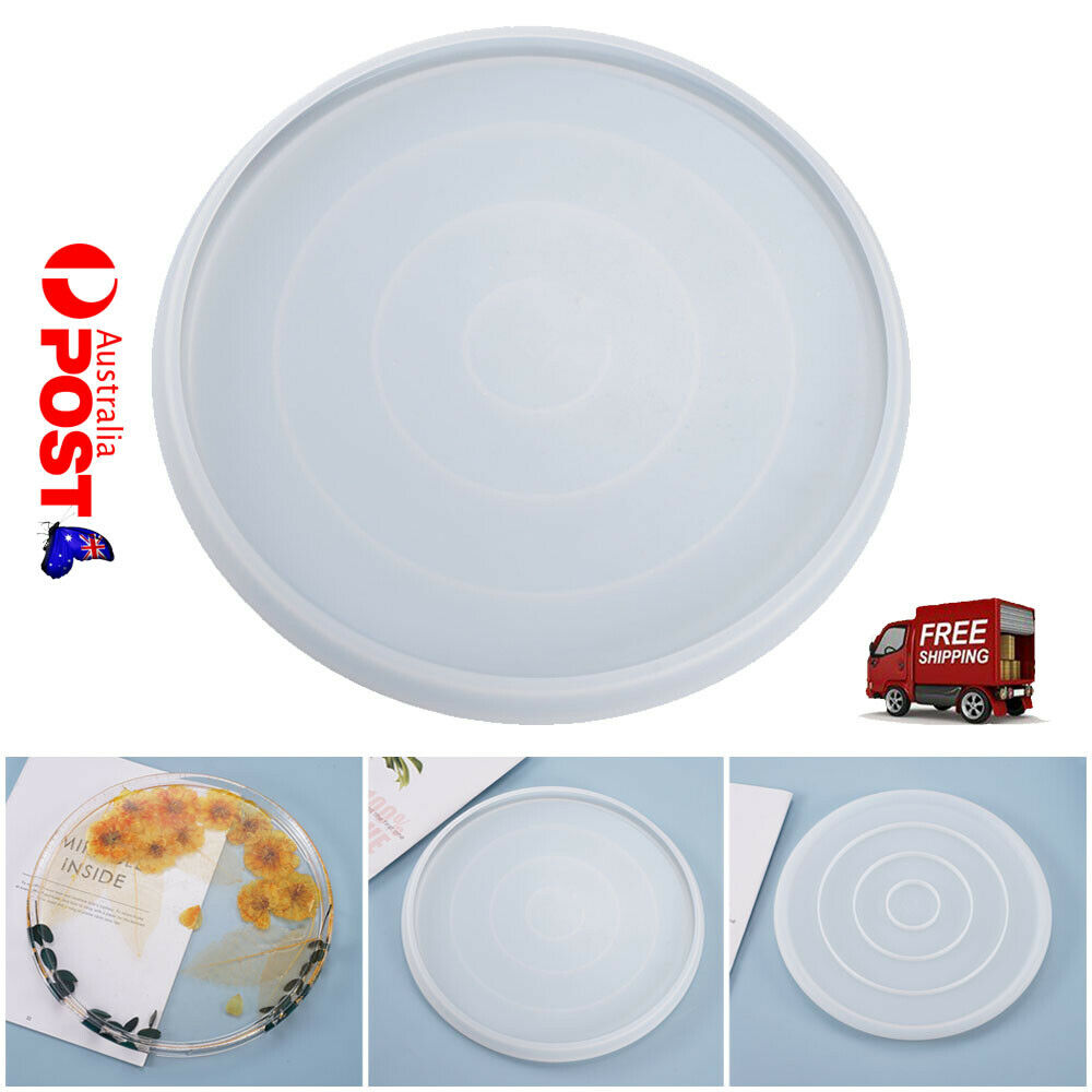 27.5cm Large Silicone Mould Resin Coaster Fruit Plate Tray Cup Round Mould DIY