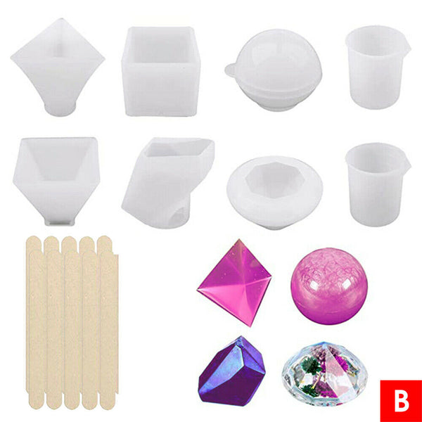 10/18/28PCS Resin Casting Molds Silicone Mold Pendant Tray Jewelry Mould Craft