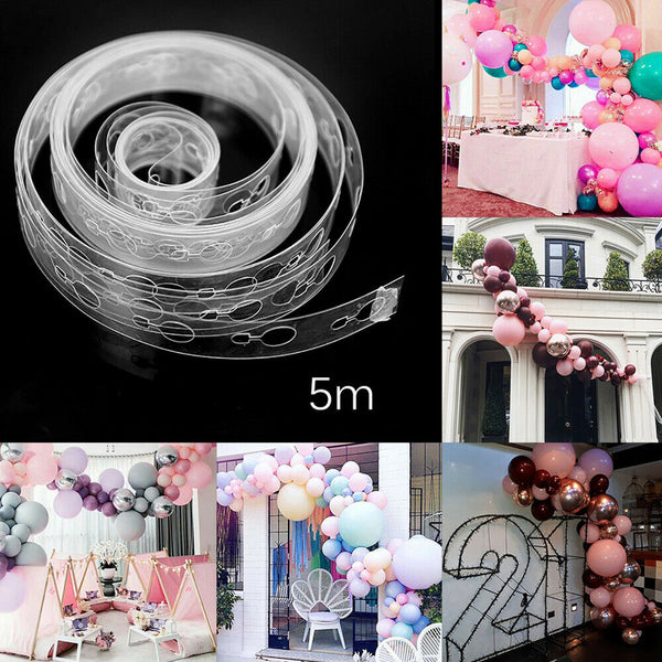 5M Balloon Decorate Strip Arch Garland Connect Chain DIY Tape Party Bar Decor AU