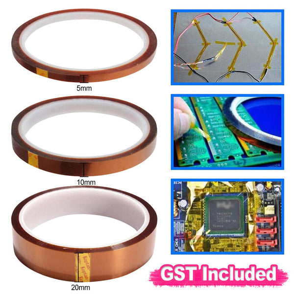 33M 5-20mm Kapton Tape High Temperature Heat Resistant Polyimide Tape New