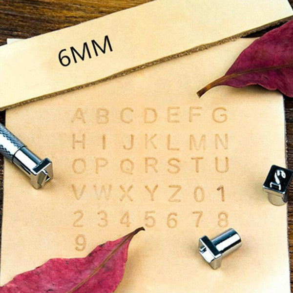 36X Alphabet Leather Stamp Tool Kit Letter Number Punch Logo DIY Craft 4MM/6MM