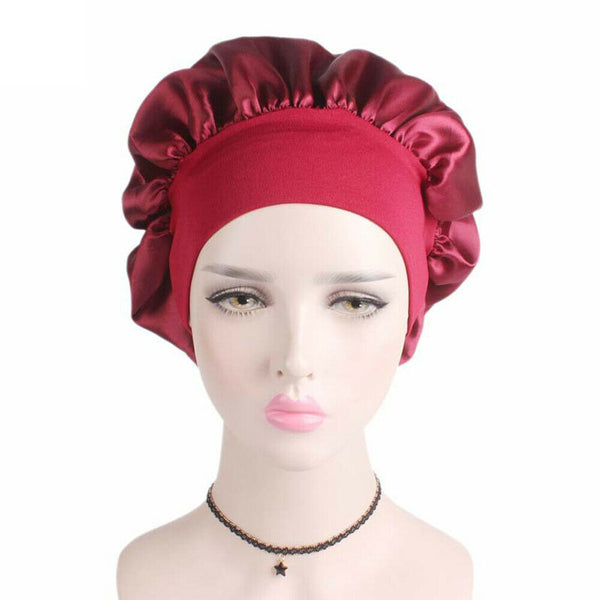 Women's Sleep Hair Hat Care Elastic Satin/Silk Sleeping Bonnet Night Soft Cap