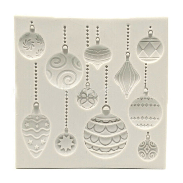 Silicone Christmas Baubles Cake Decor Mould Fondant Sugarcraft Chocolate Mold