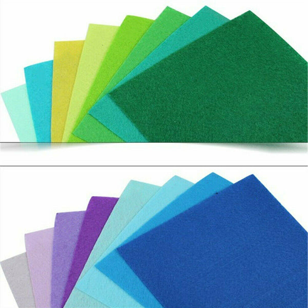 40pcs Mix Colour Squares Non Woven Felt Fabric Sheets For Kids DIY Art Handcraft
