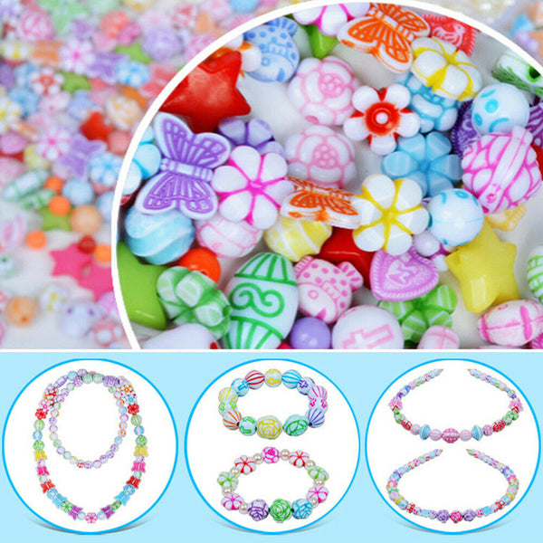 1200x Pop-Snap Beads Jewellery Wire Making Kits Necklace Bracelet DIY tools Toys