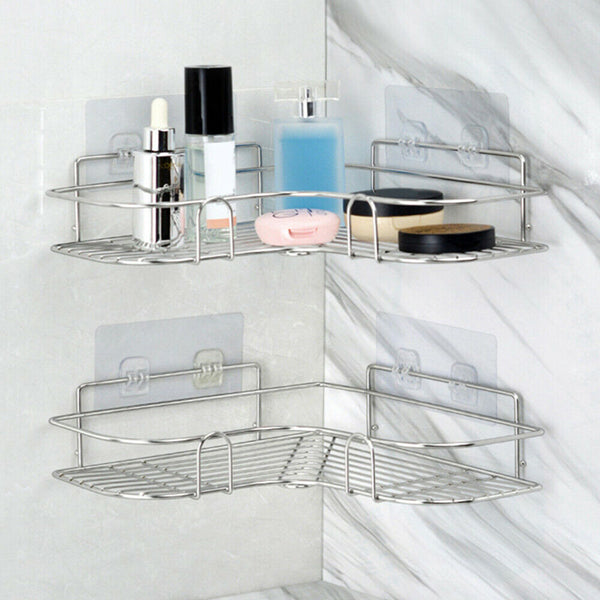 Stainless Steel Shower Caddy Corner Storage Shelf Holder Rack Organiser Bathroom