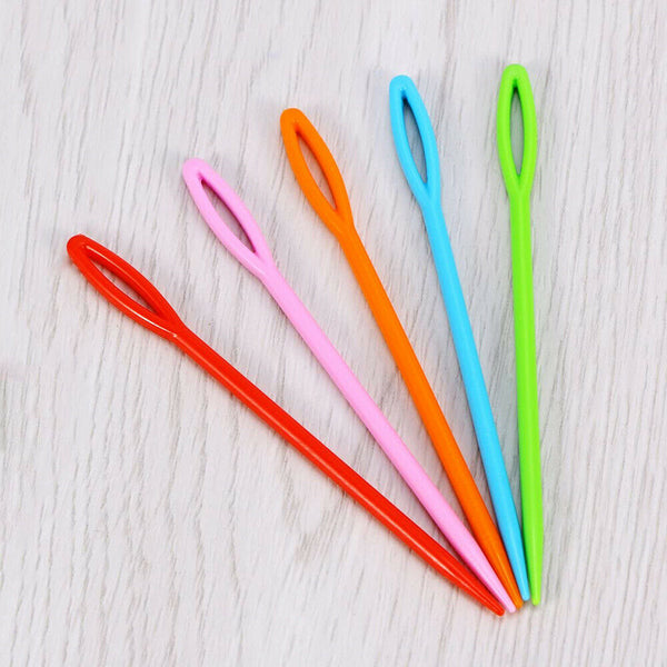 100X Mix Colour Plastic Darning Threading Weaving Sewing Needles Great for Kids