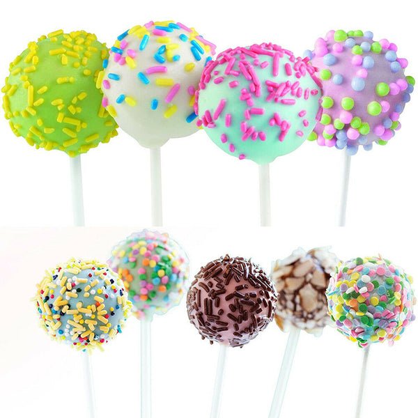 100 X Cake Pop Stick White Paper Sticks Lolly Lollipop Candy Party Supplies