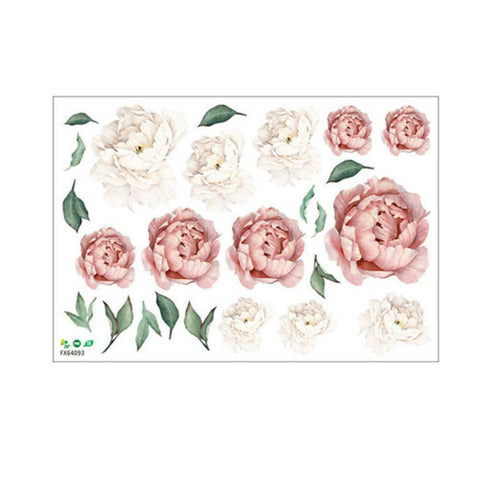 1/2/5PCS Peony Rose Flower Wall Sticker Nursery Kids Girl Room Art Decal 60*40CM