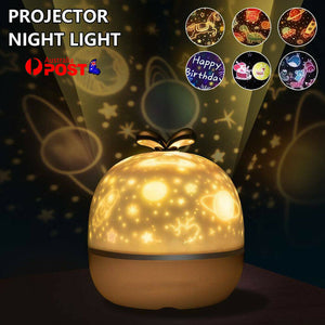 USB Night Light Projector Ocean Wave Santa Claus LED Lamp Kids Sleep Relaxing OZ